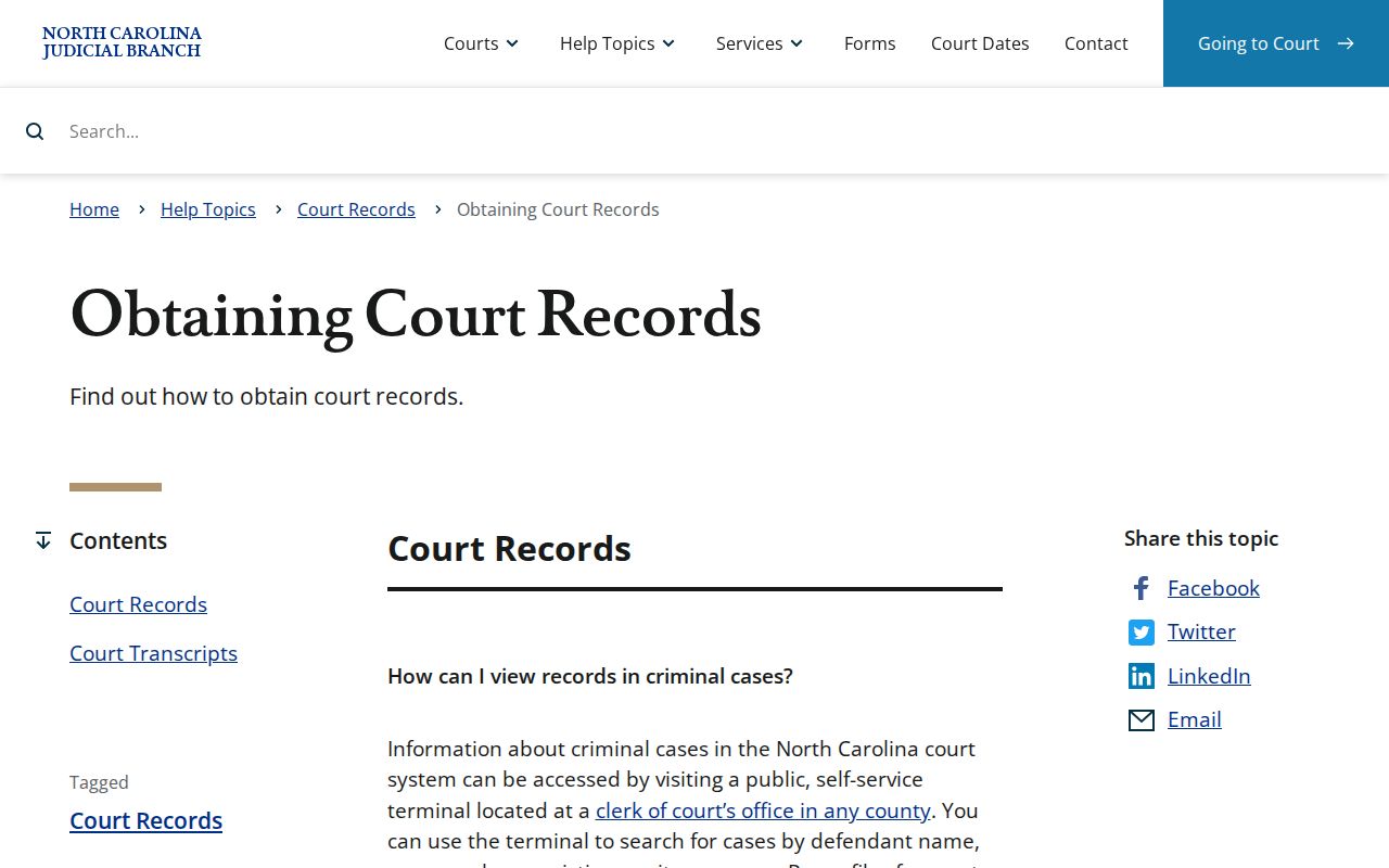 Pender County court records access instructions