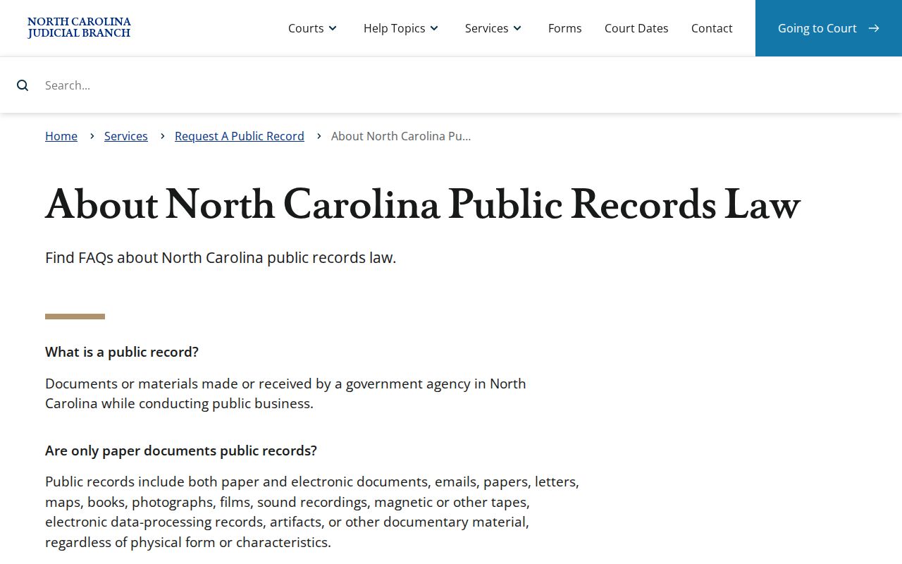 Pender County court records public access and copy guidance