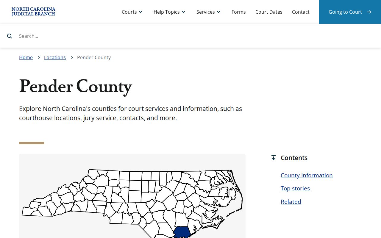 Pender County court docket Judicial Branch location page